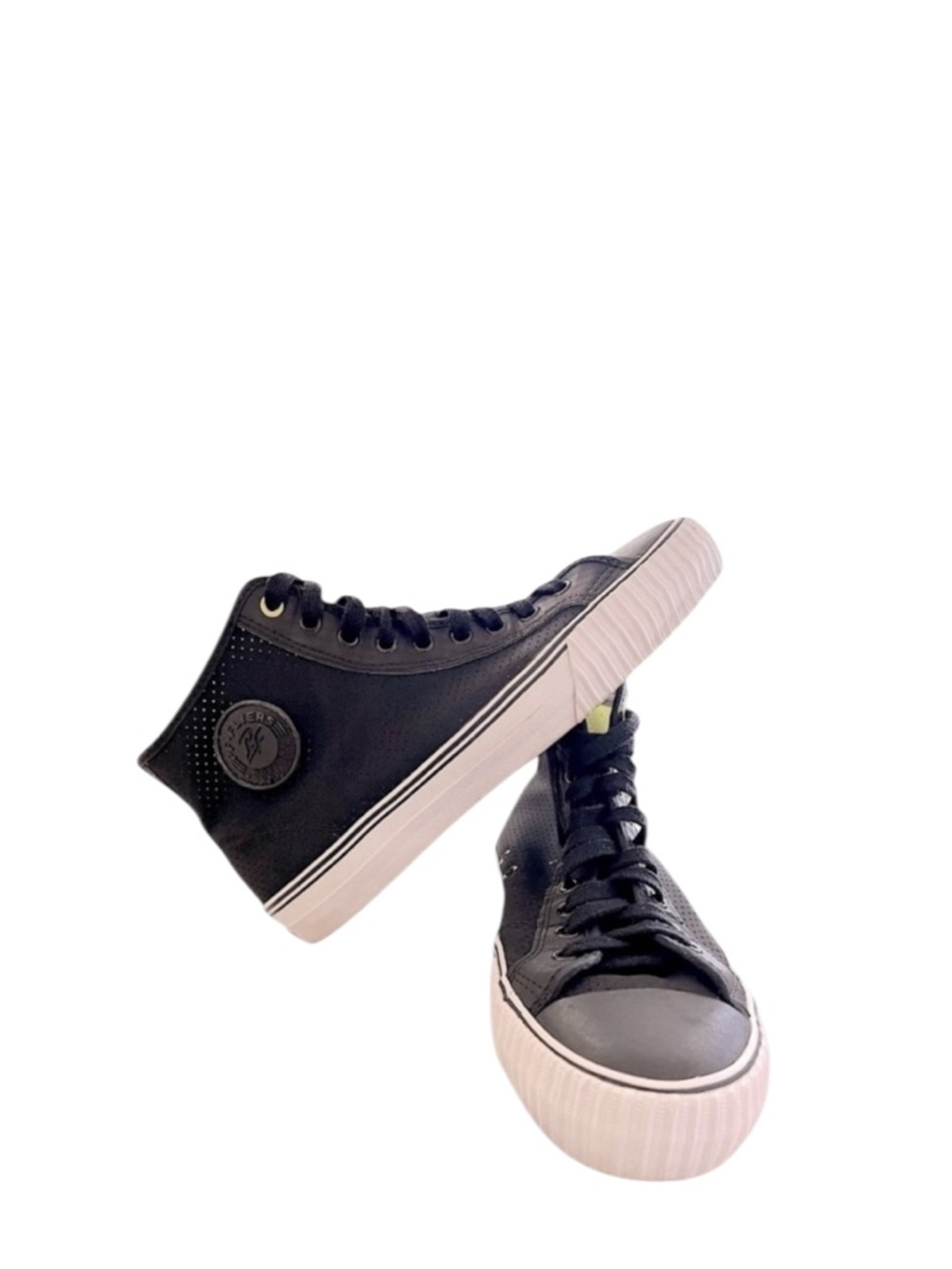 P.F. FLYERS - BLACK WHITE LIME GREEN “CENTER HI 1993” SNEAKERS